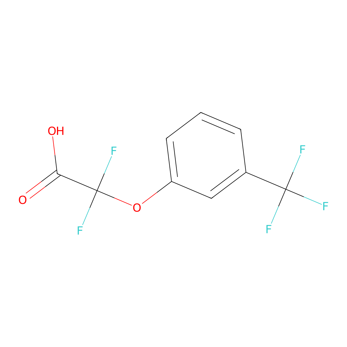 2,2-Difluoro-2-[3-(trifluoromethyl)phenoxy]acetic acid molecular structure, CAS 338792-17-9