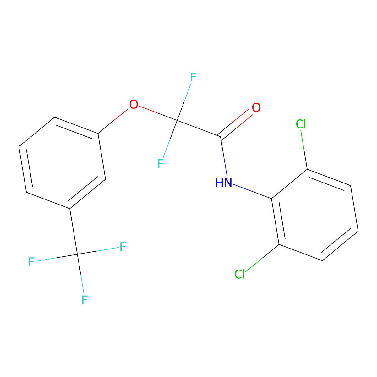 N-(2,6-dichlorophenyl)-2,2-difluoro-2-[3-(trifluoromethyl)phenoxy]acetamide molecular structure, CAS 338792-20-4