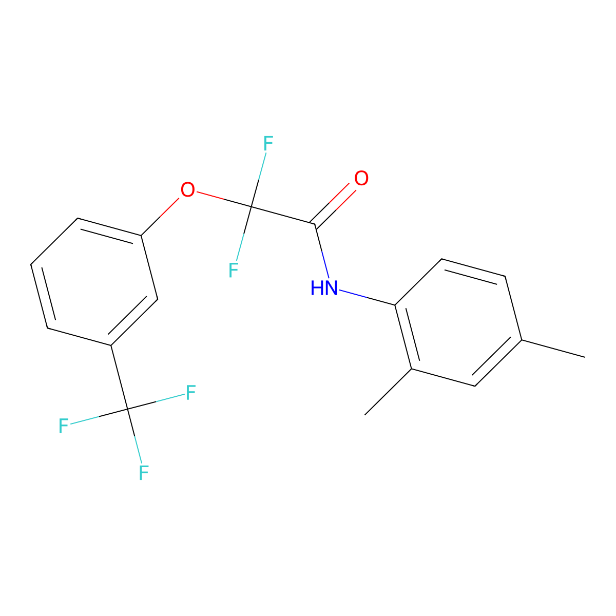 N-(2,4-dimethylphenyl)-2,2-difluoro-2-[3-(trifluoromethyl)phenoxy]acetamide molecular structure, CAS 338792-21-5