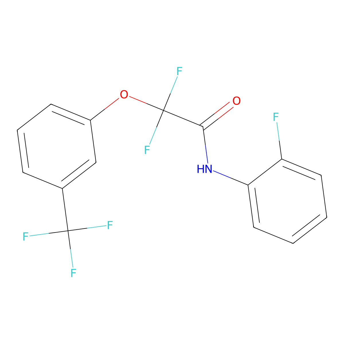 2,2-difluoro-N-(2-fluorophenyl)-2-[3-(trifluoromethyl)phenoxy]acetamide molecular structure, CAS 338792-22-6