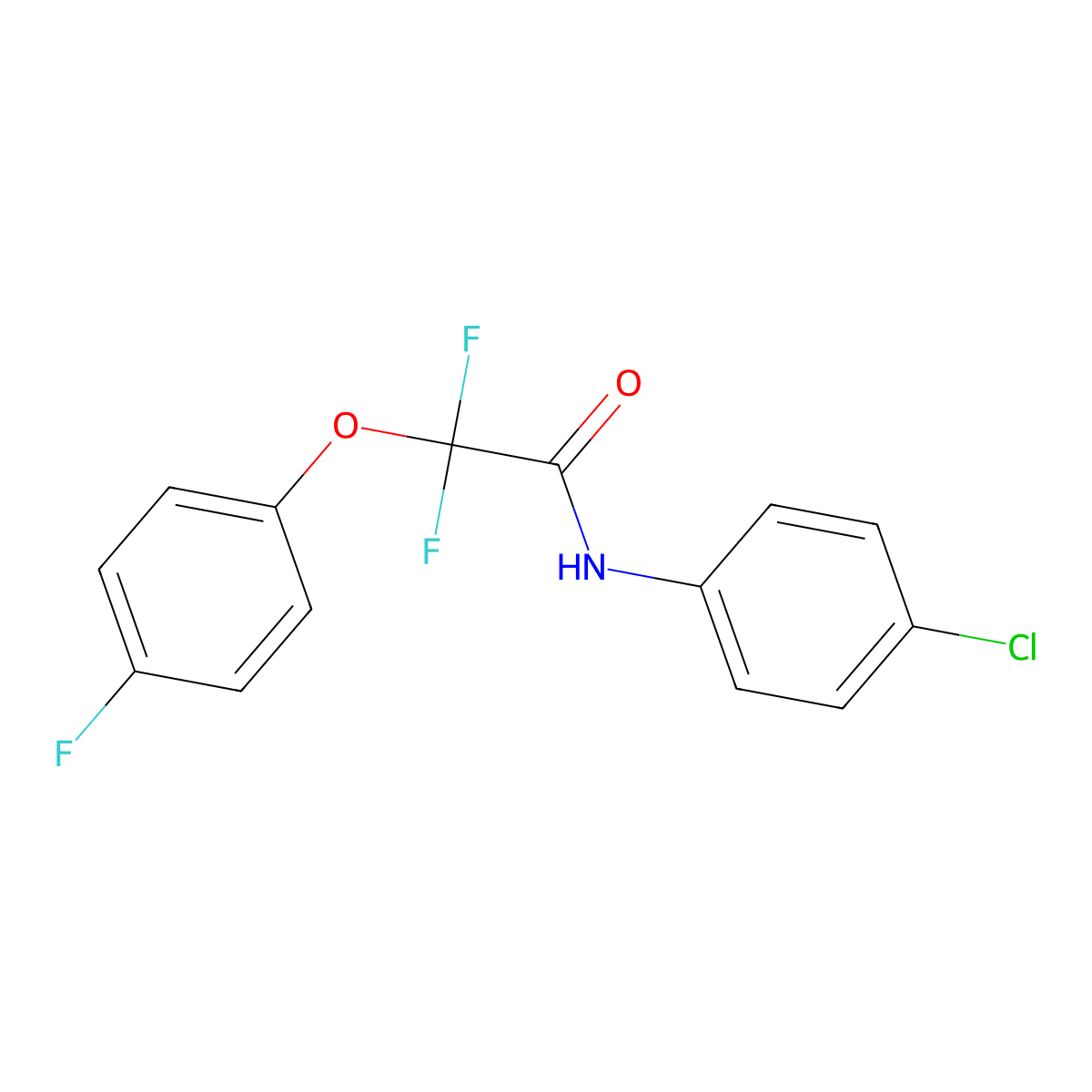 N-(4-chlorophenyl)-2,2-difluoro-2-(4-fluorophenoxy)acetamide molecular structure, CAS 338792-33-9