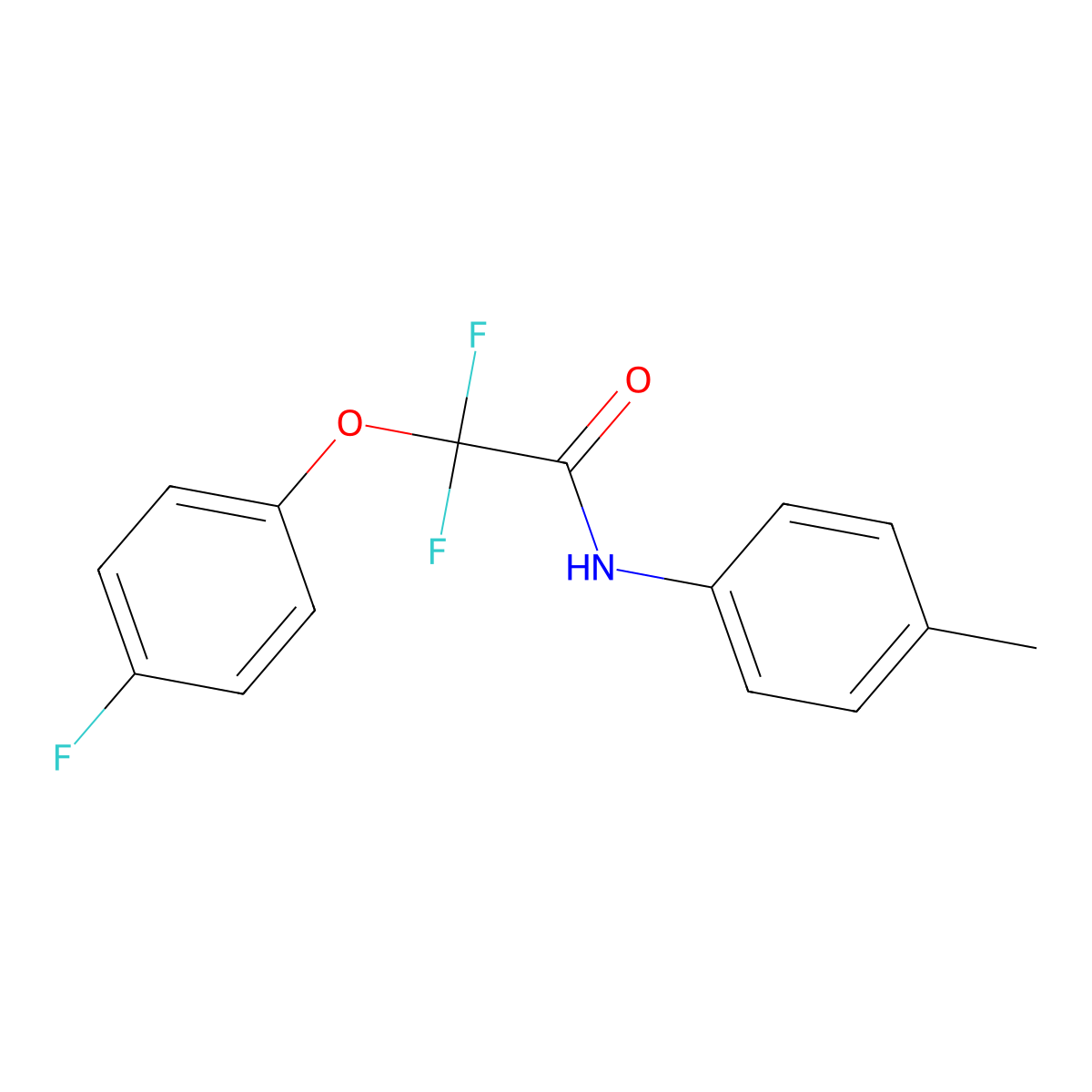 2,2-difluoro-2-(4-fluorophenoxy)-N-(4-methylphenyl)acetamide molecular structure, CAS 338792-40-8