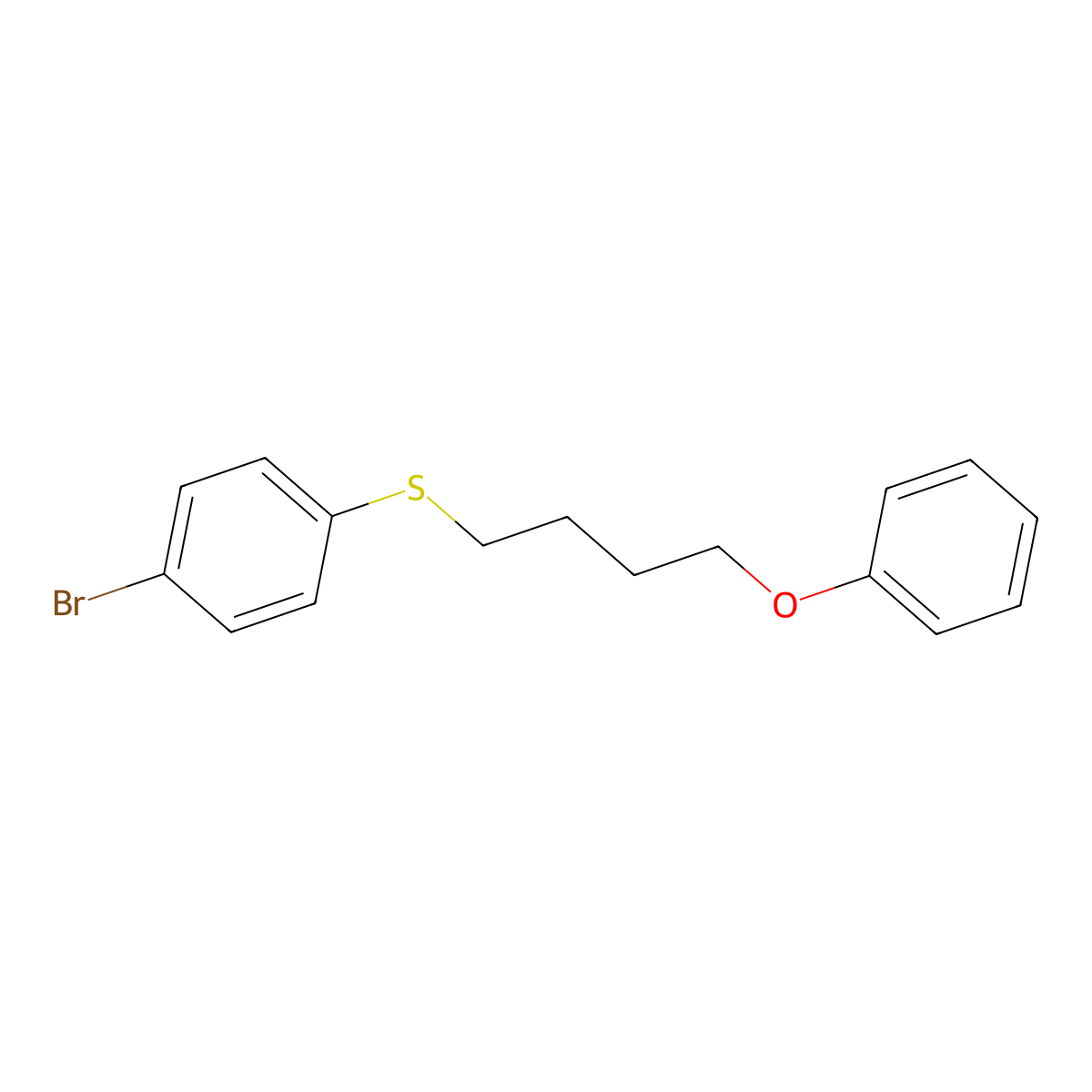 1-Bromo-4-[(4-phenoxybutyl)sulfanyl]benzene molecular structure, CAS 338792-42-0