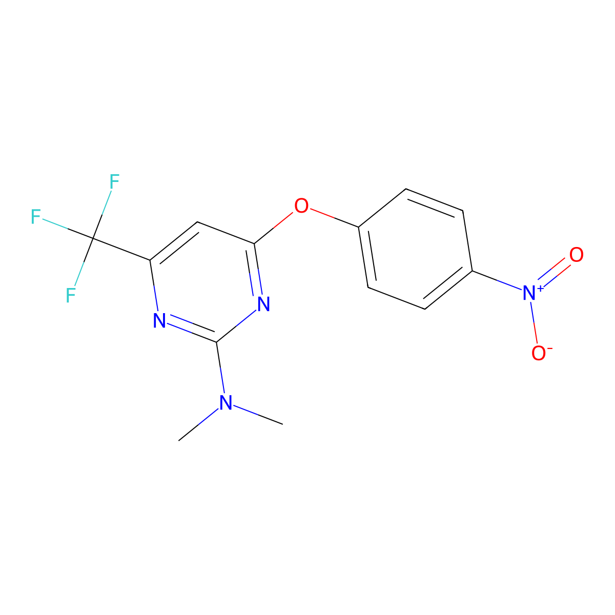 N,N-dimethyl-4-(4-nitrophenoxy)-6-(trifluoromethyl)pyrimidin-2-amine molecular structure, CAS 338792-45-3