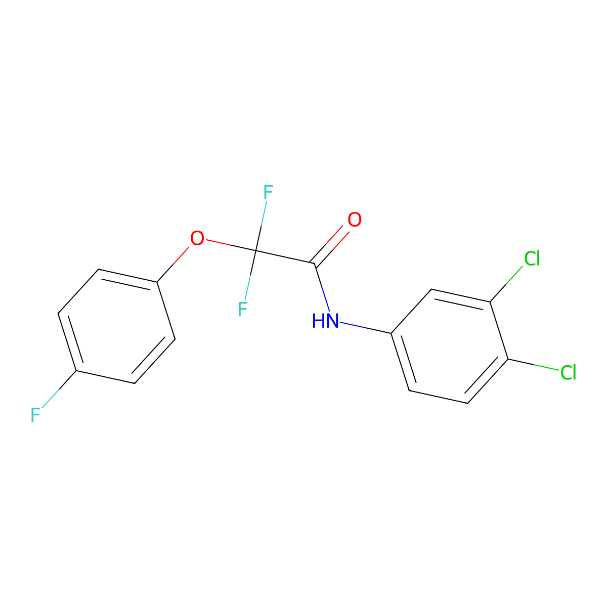 N-(3,4-dichlorophenyl)-2,2-difluoro-2-(4-fluorophenoxy)acetamide molecular structure, CAS 338792-46-4