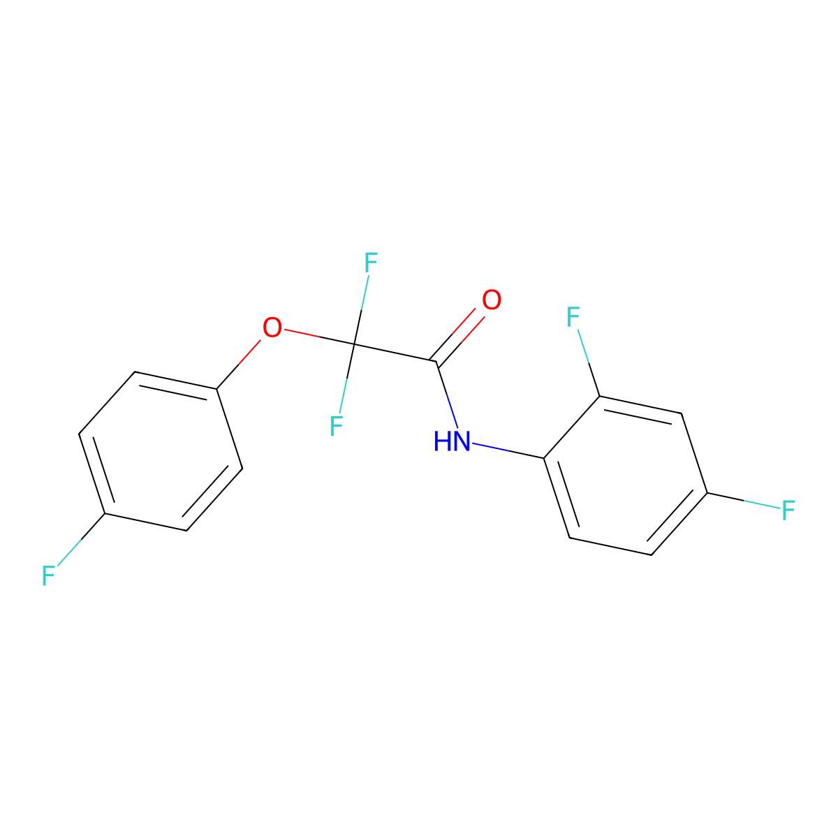 N-(2,4-difluorophenyl)-2,2-difluoro-2-(4-fluorophenoxy)acetamide molecular structure, CAS 338792-48-6