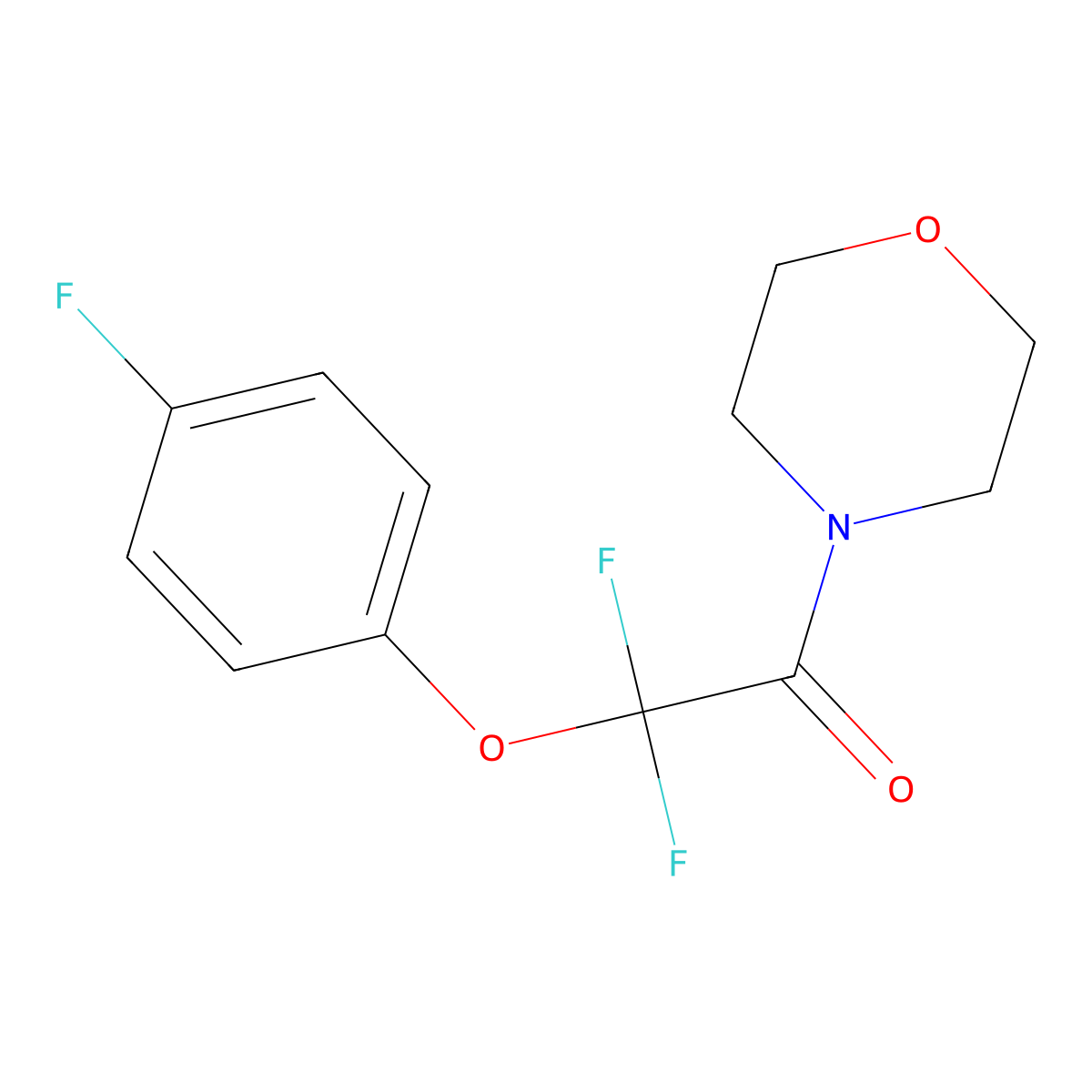 2,2-Difluoro-2-(4-fluorophenoxy)-1-morpholino-1-ethanone molecular structure, CAS 338792-51-1