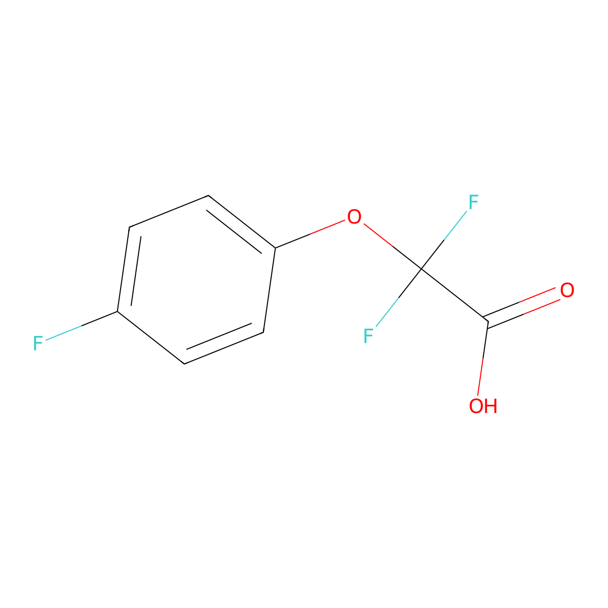 2,2-Difluoro-2-(4-fluorophenoxy)acetic acid molecular structure, CAS 338792-64-6