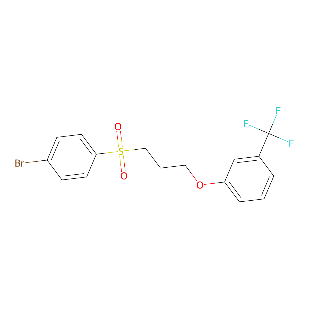 (4-Bromophenyl)(dioxo){3-[3-(trifluoromethyl)phenoxy]propyl}-lambda~6~-sulfane molecular structure, CAS 338792-71-5