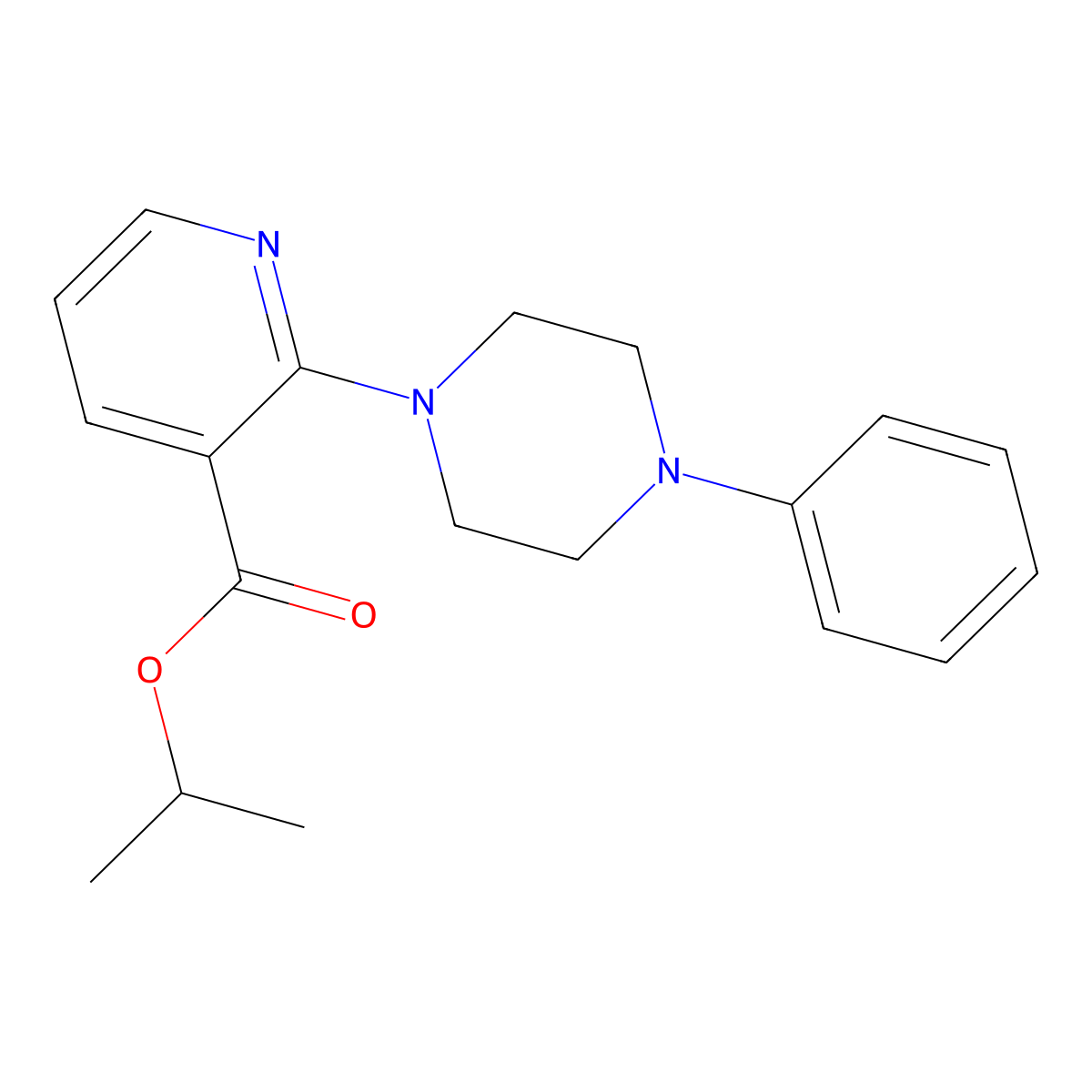 Isopropyl 2-(4-phenylpiperazino)nicotinate molecular structure, CAS 338792-72-6
