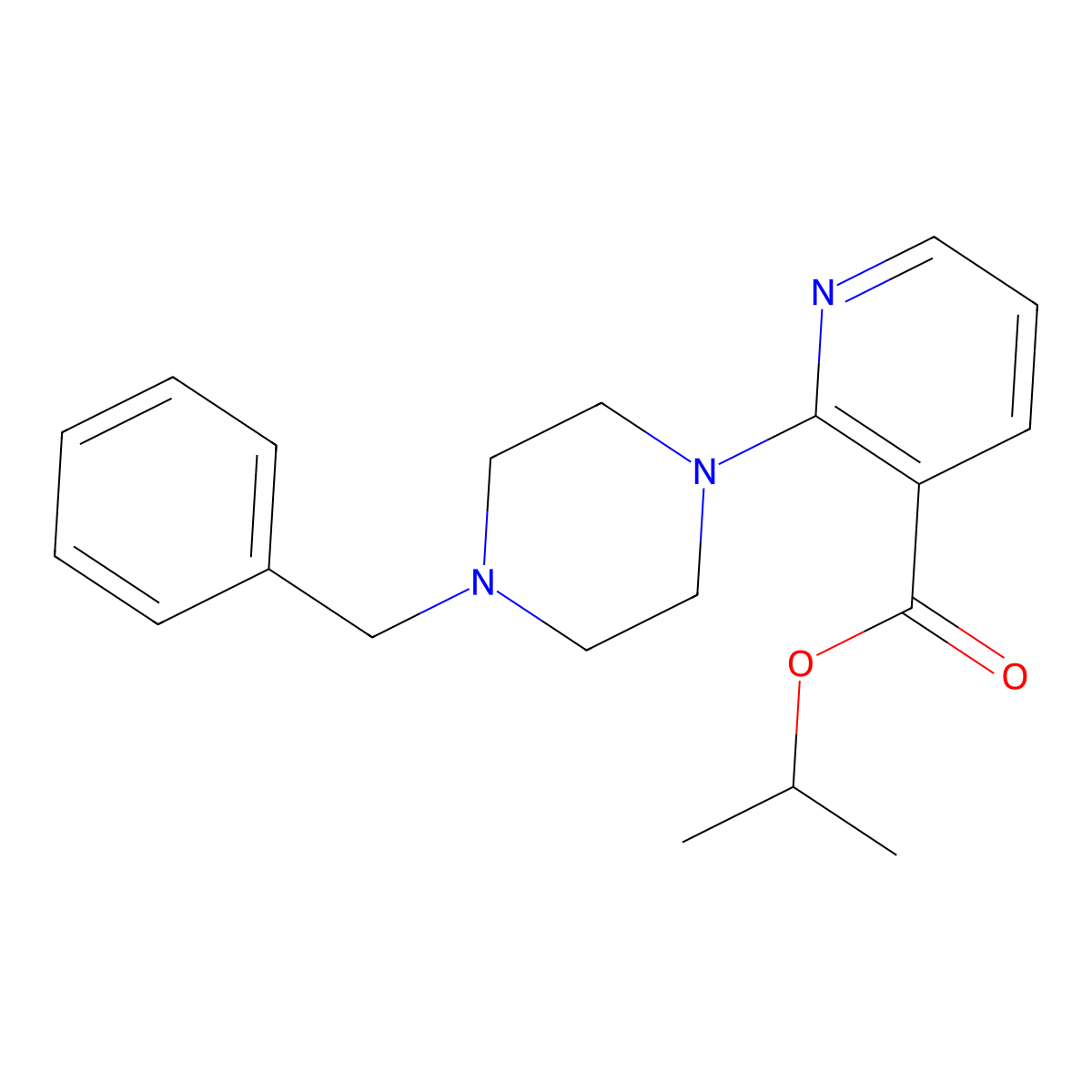 Propan-2-yl 2-(4-benzylpiperazin-1-yl)pyridine-3-carboxylate molecular structure, CAS 338792-73-7