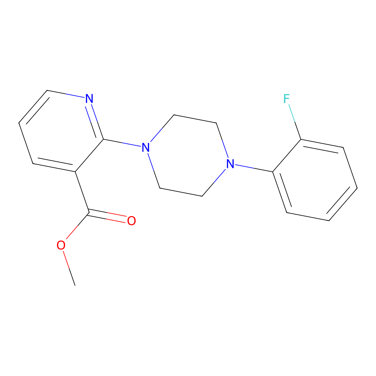 Methyl 2-[4-(2-fluorophenyl)piperazin-1-yl]pyridine-3-carboxylate molecular structure, CAS 338792-77-1