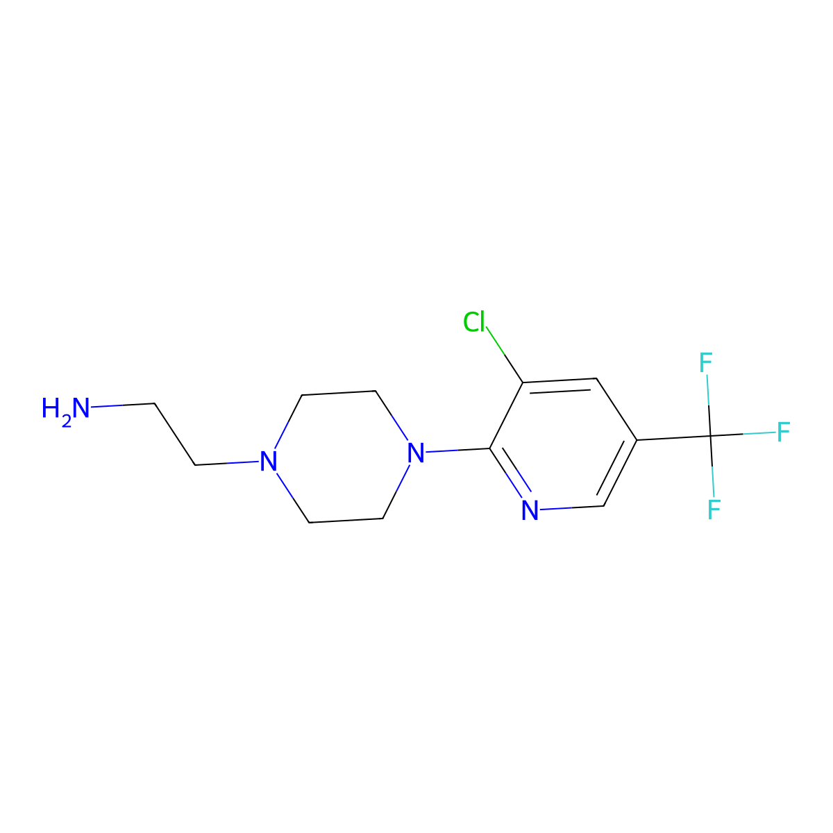 2-{4-[3-Chloro-5-(trifluoromethyl)-2-pyridinyl]piperazino}-1-ethanamine molecular structure, CAS 338792-81-7