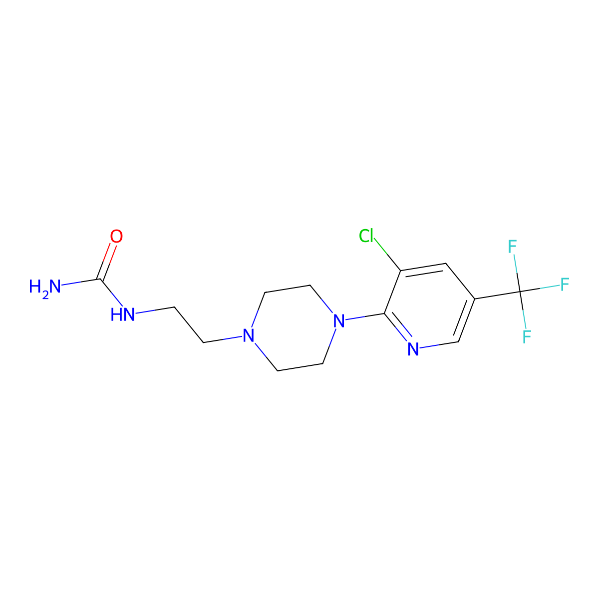N-(2-{4-[3-chloro-5-(trifluoromethyl)-2-pyridinyl]piperazino}ethyl)urea molecular structure, CAS 338792-95-3