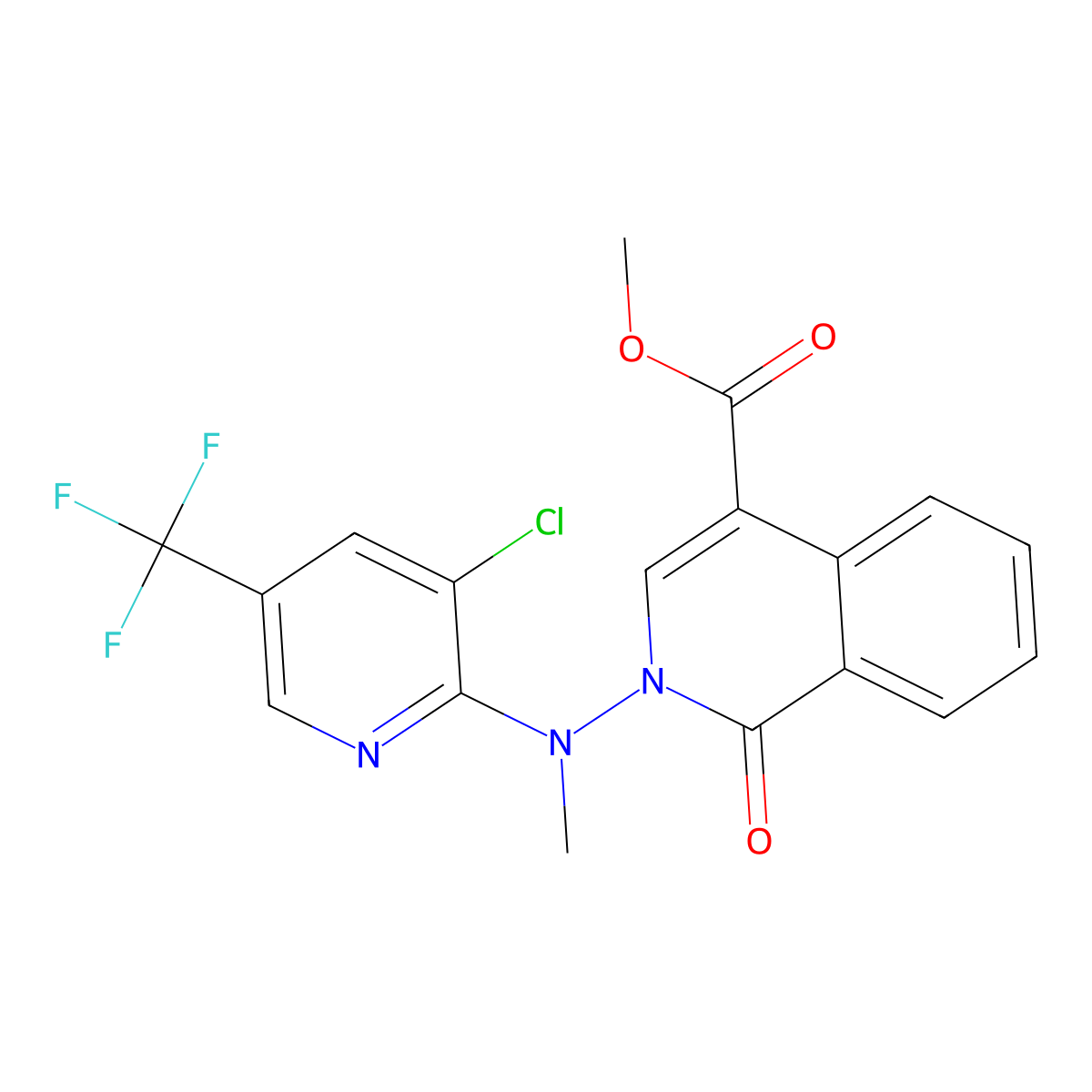 Methyl 2-[[3-chloro-5-(trifluoromethyl)-2-pyridinyl](methyl)amino]-1-oxo-1,2-dihydro-4-isoquinolinecarboxylate molecular structure, CAS 338793-07-0