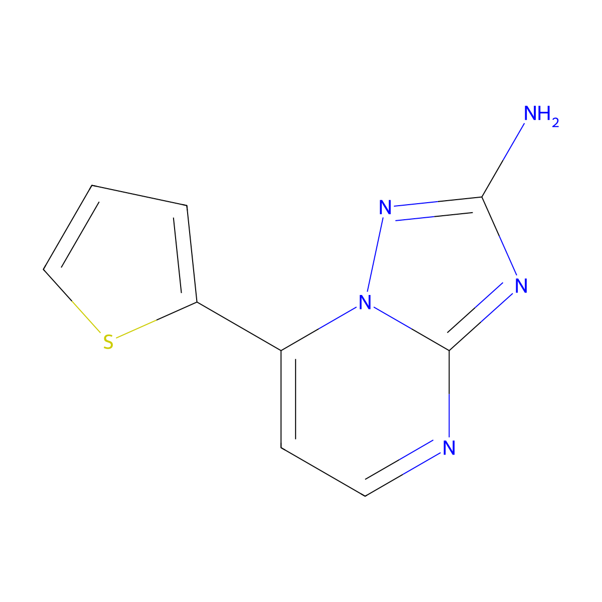 7-(2-Thienyl)[1,2,4]triazolo[1,5-a]pyrimidin-2-amine molecular structure, CAS 338793-17-2