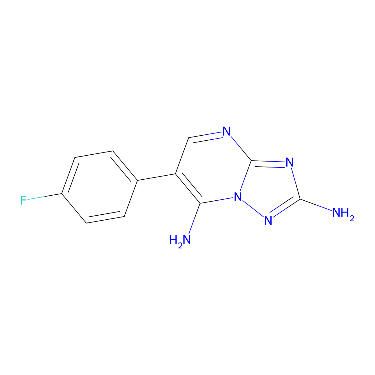 6-(4-Fluorophenyl)-[1,2,4]triazolo[1,5-a]pyrimidine-2,7-diamine molecular structure, CAS 338793-24-1