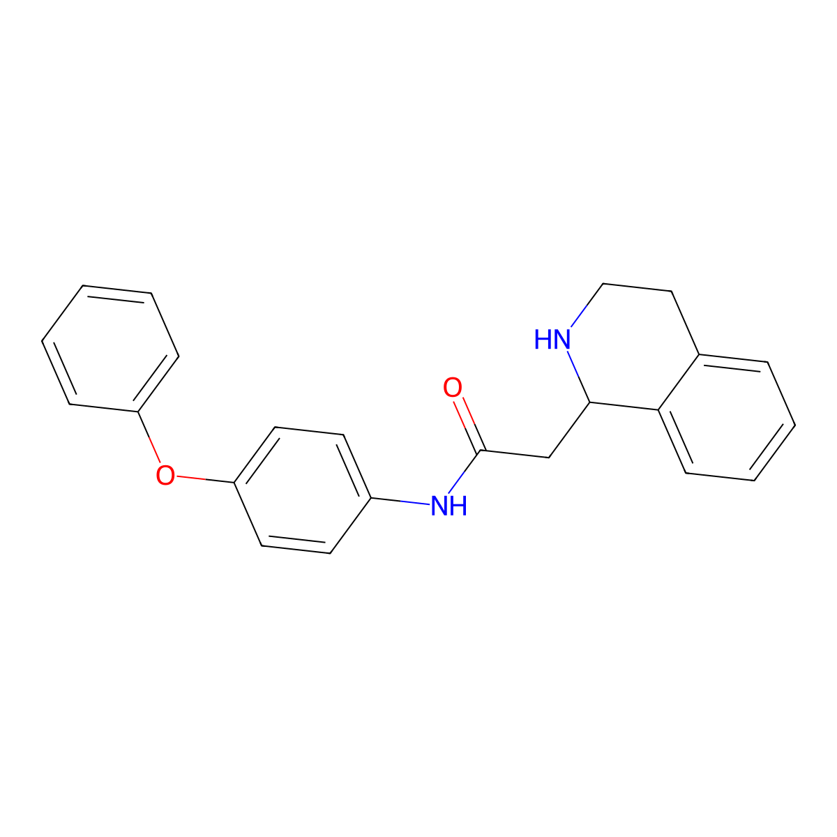 N-(4-phenoxyphenyl)-2-(1,2,3,4-tetrahydroisoquinolin-1-yl)acetamide molecular structure, CAS 338793-51-4