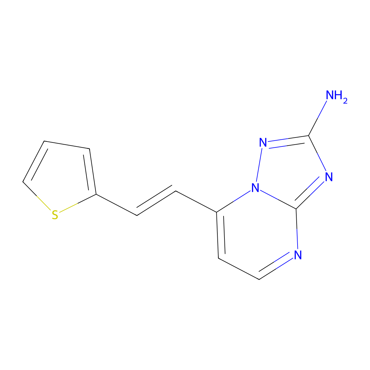 7-(2-(Thiophen-2-yl)vinyl)-[1,2,4]triazolo[1,5-a]pyrimidin-2-amine molecular structure, CAS 338793-62-7