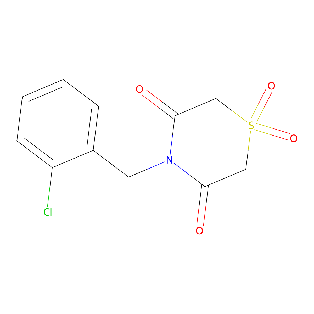 4-(2-Chlorobenzyl)-1lambda~6~,4-thiazinane-1,1,3,5-tetraone molecular structure, CAS 338793-66-1
