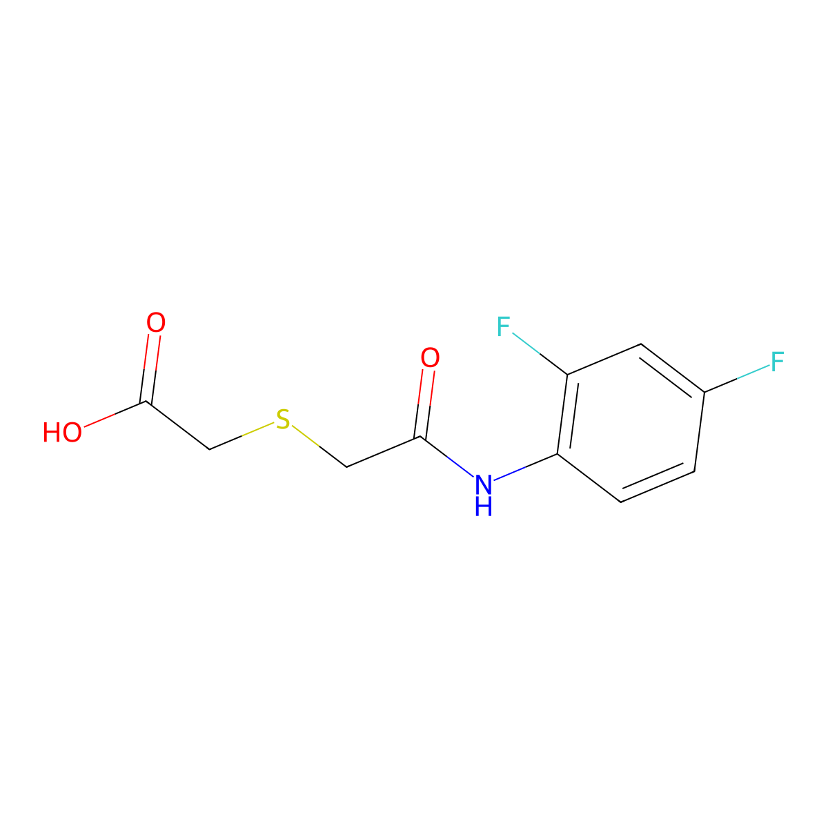 2-{[2-(2,4-Difluoroanilino)-2-oxoethyl]sulfanyl}acetic acid molecular structure, CAS 338793-67-2