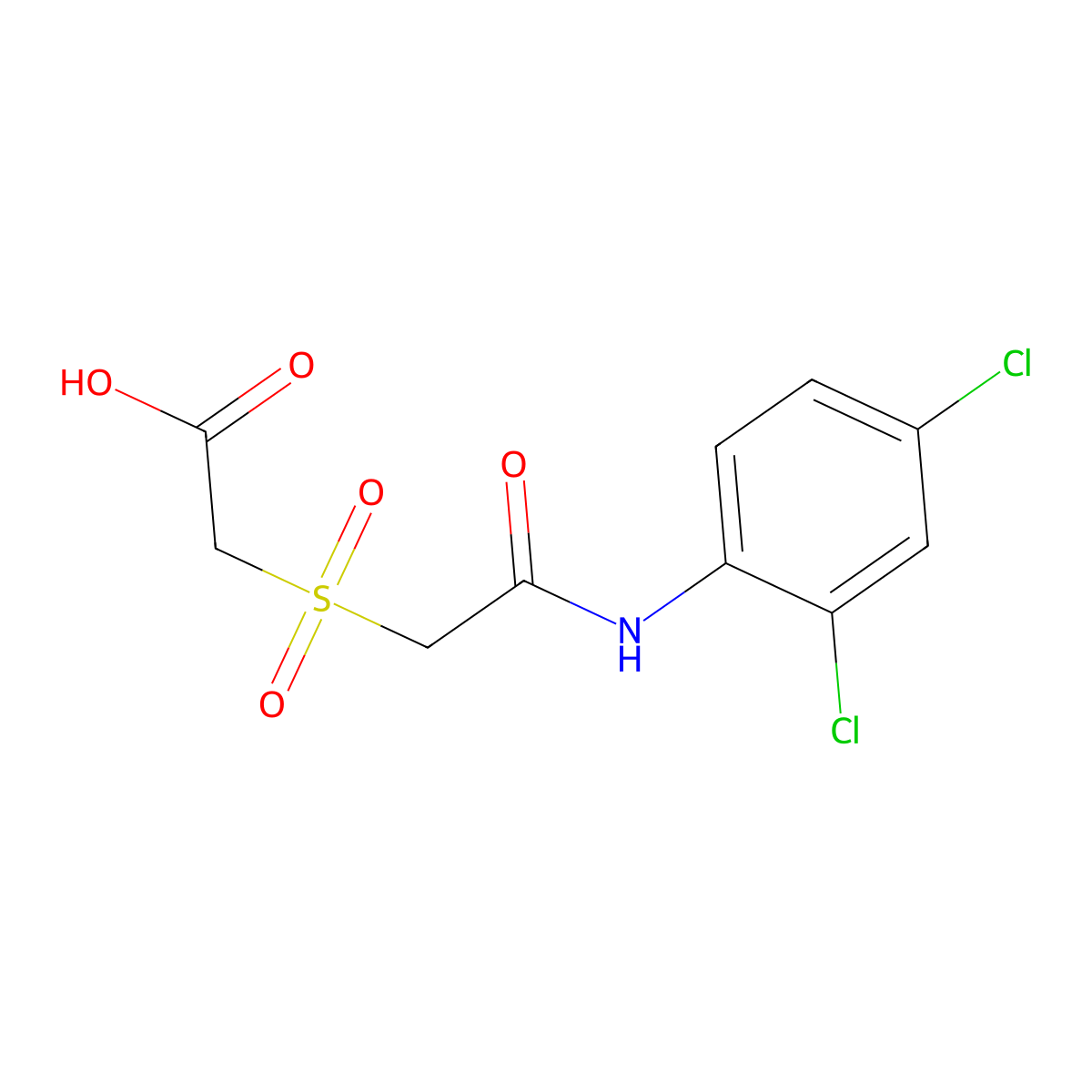 2-{[2-(2,4-Dichloroanilino)-2-oxoethyl]sulfonyl}acetic acid molecular structure, CAS 338793-73-0