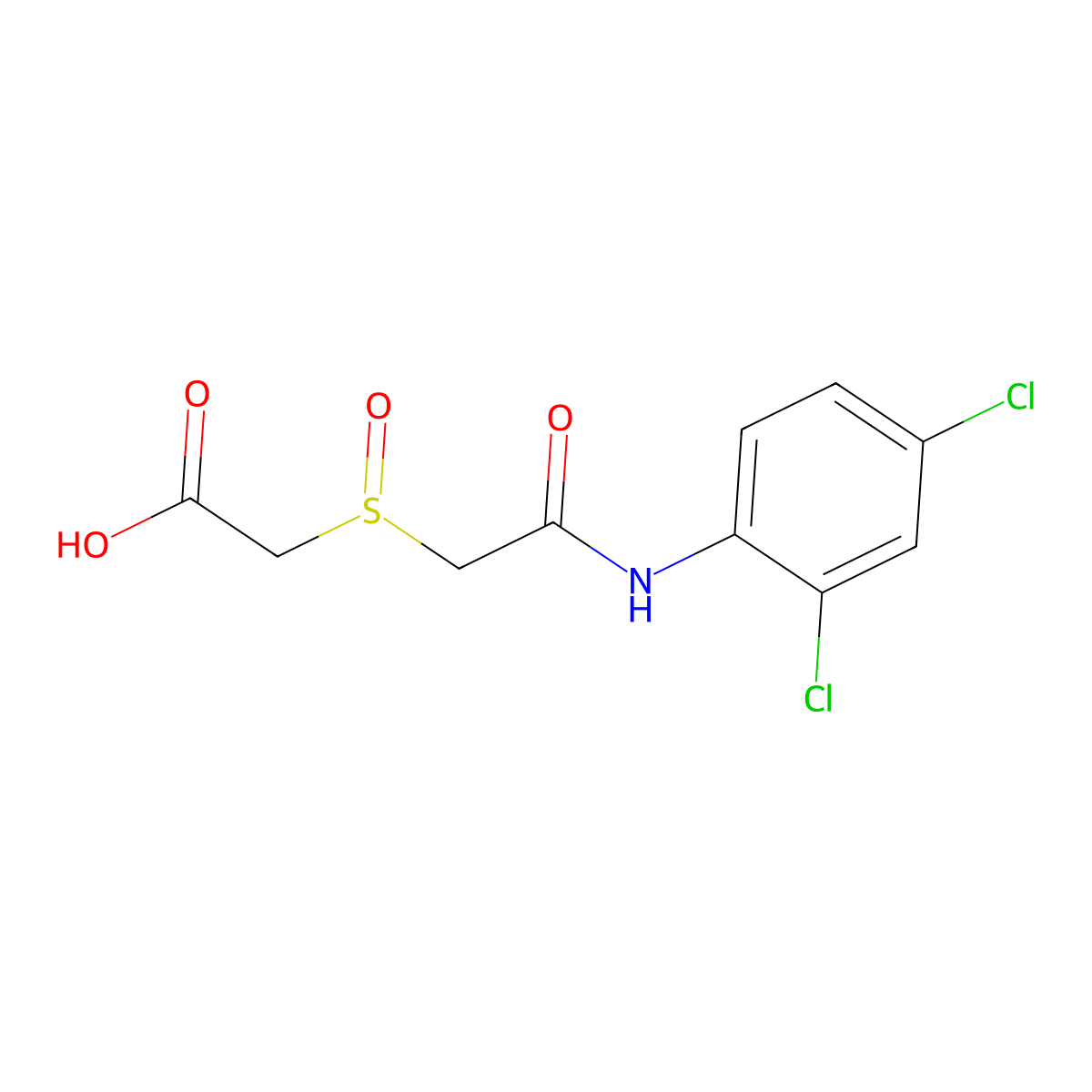 2-{[2-(2,4-Dichloroanilino)-2-oxoethyl]sulfinyl}acetic acid molecular structure, CAS 338793-74-1