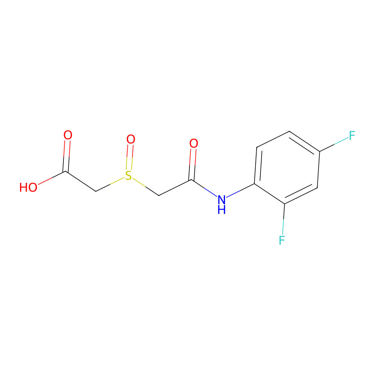 2-{[2-(2,4-Difluoroanilino)-2-oxoethyl]sulfinyl}acetic acid molecular structure, CAS 338793-83-2