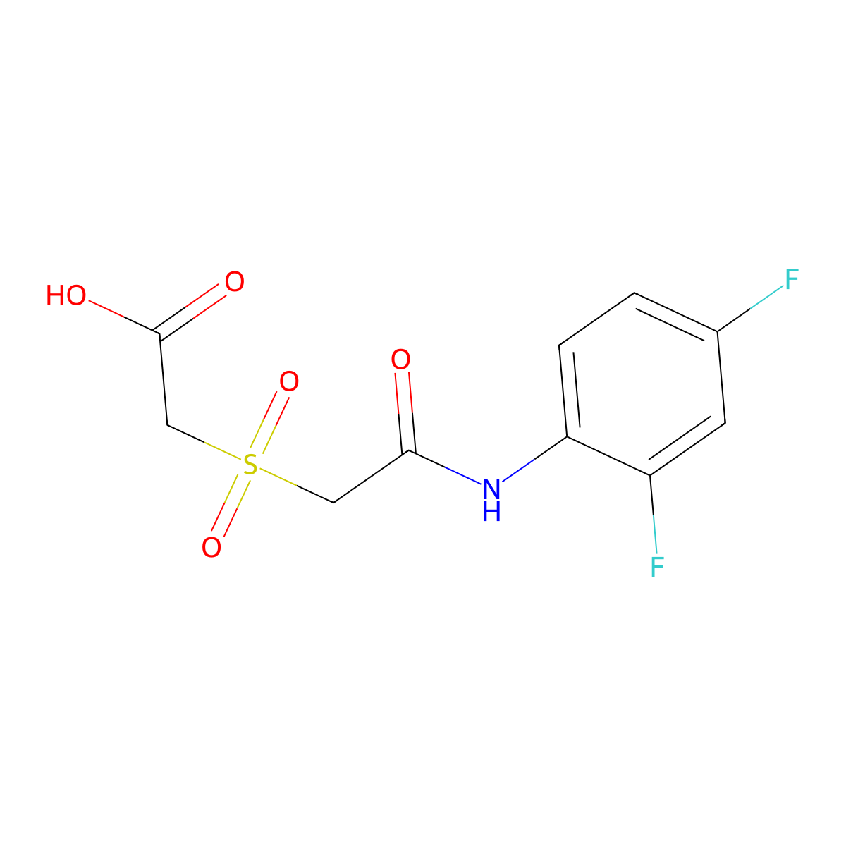2-((2-(2,4-Difluoroanilino)-2-oxoethyl)sulfonyl)acetic acid molecular structure, CAS 338793-84-3