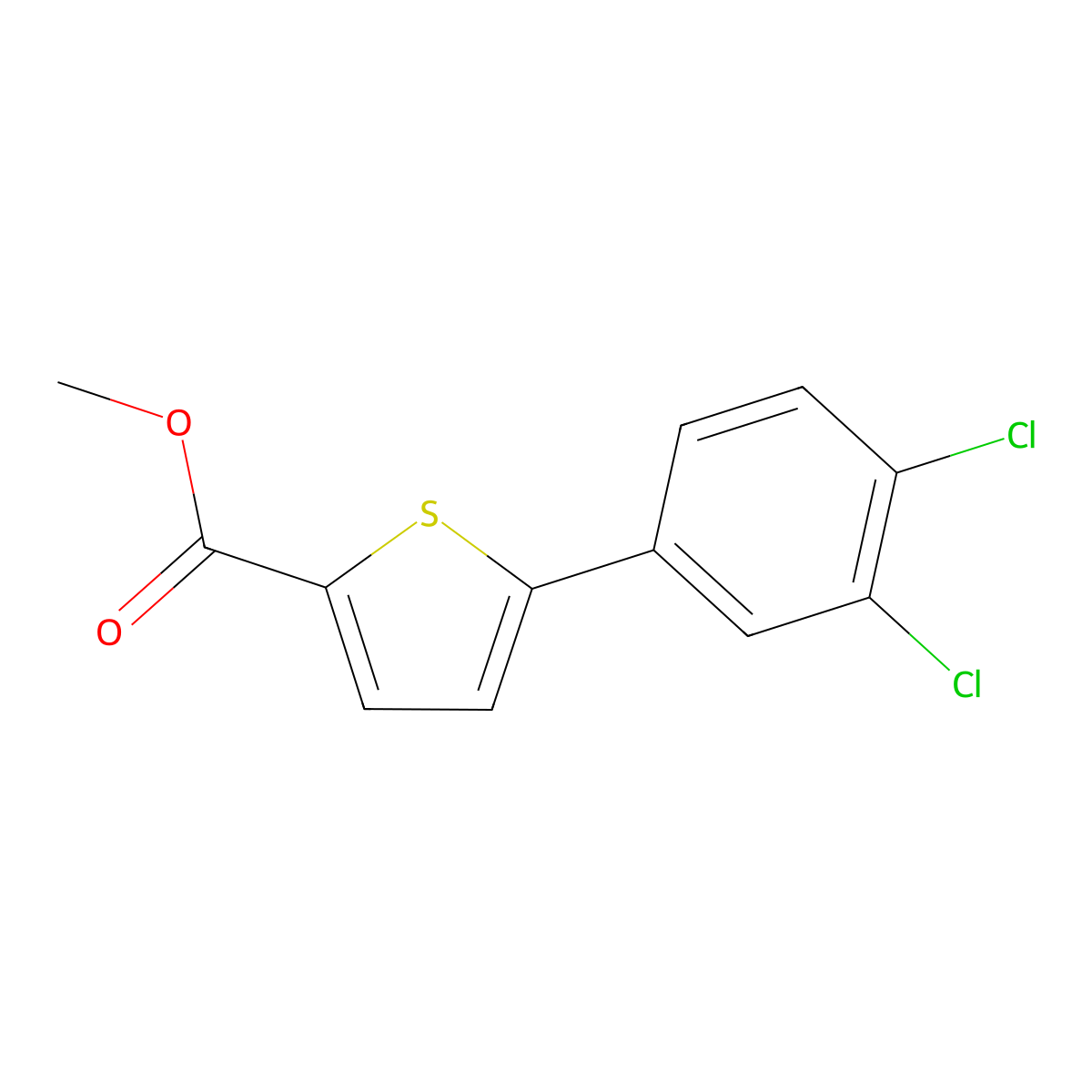 Methyl 5-(3,4-dichlorophenyl)thiophene-2-carboxylate molecular structure, CAS 338793-85-4