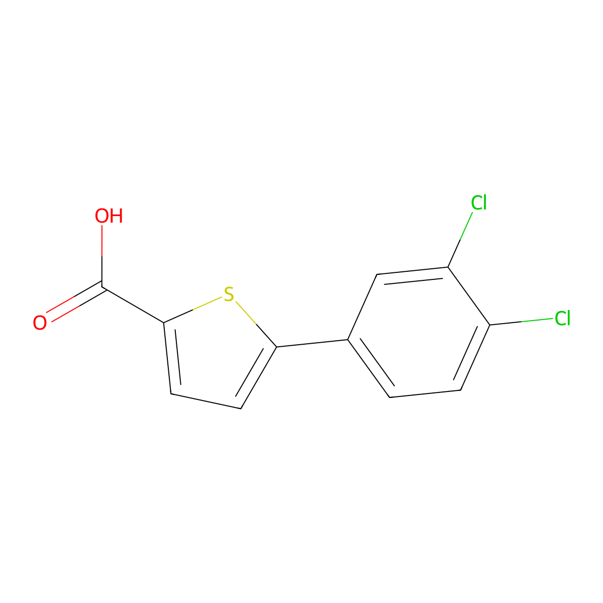 5-(3,4-Dichlorophenyl)thiophene-2-carboxylic acid molecular structure, CAS 338793-86-5