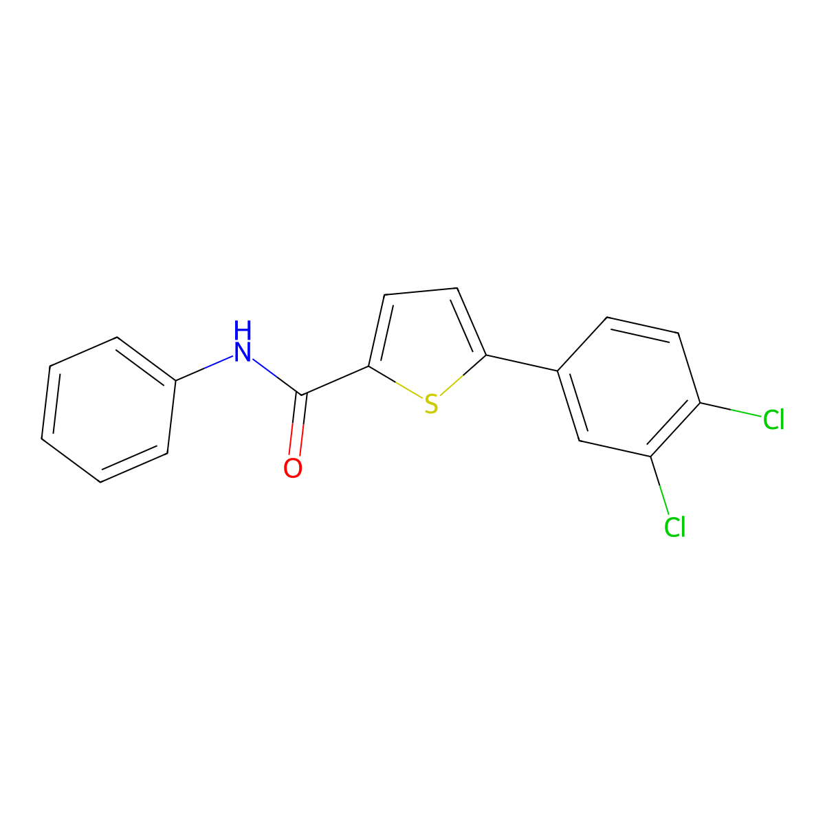 5-(3,4-dichlorophenyl)-N-phenylthiophene-2-carboxamide molecular structure, CAS 338793-94-5