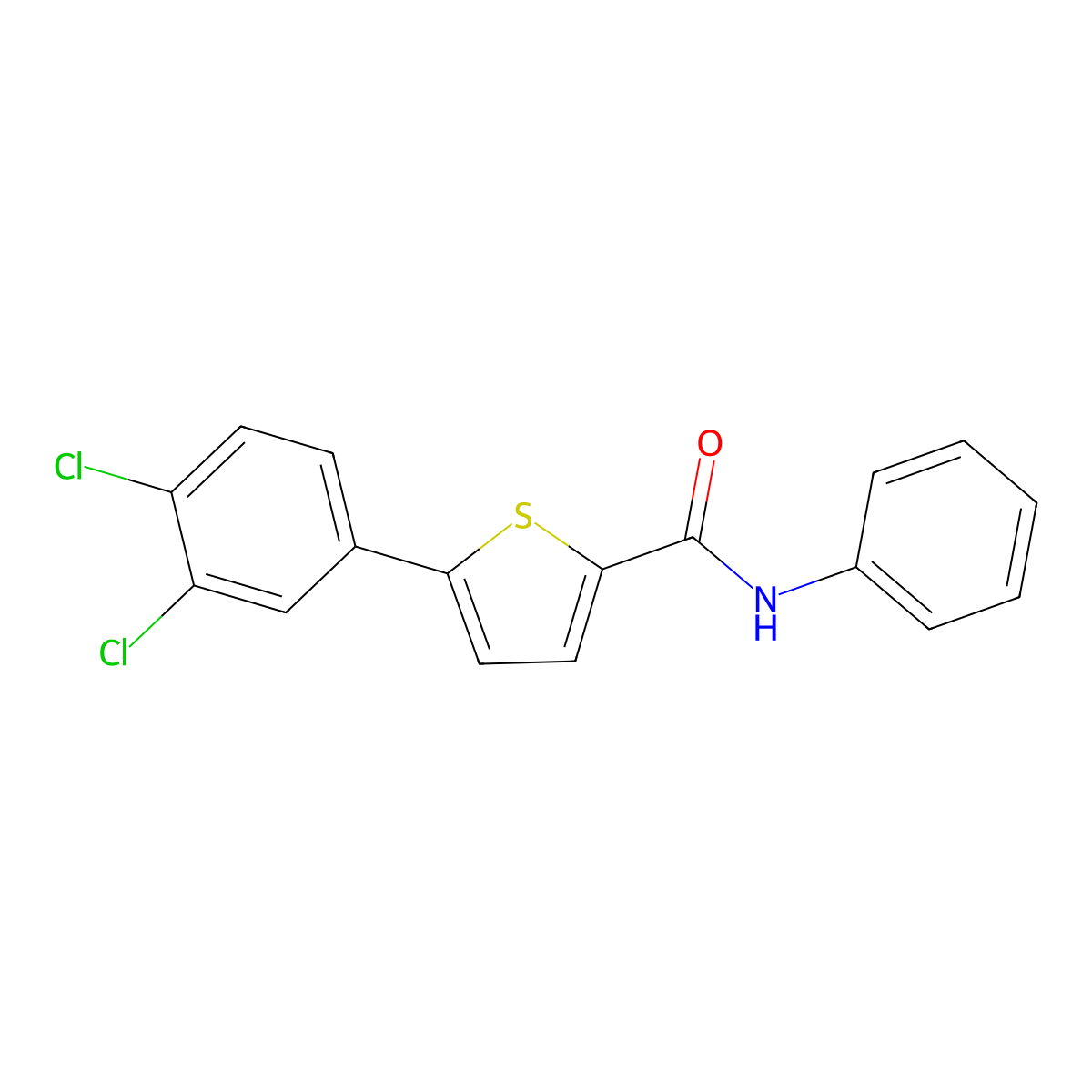 5-(3,4-dichlorophenyl)-N-phenylthiophene-2-carboxamide molecular structure, CAS 338793-94-5