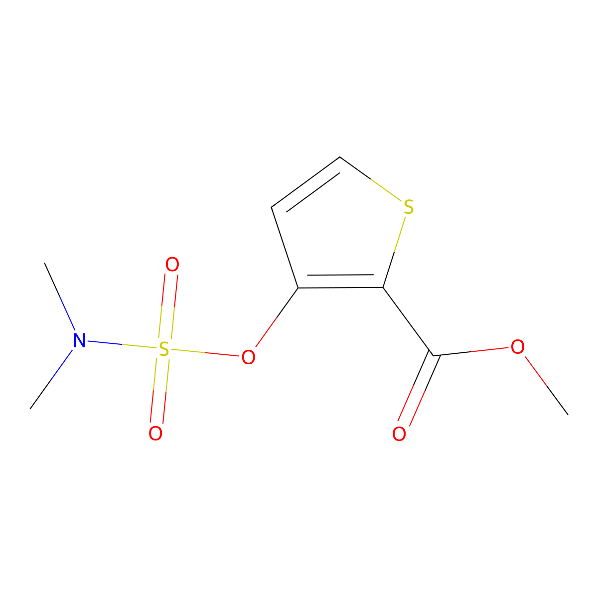 Methyl 3-{[(dimethylamino)sulfonyl]oxy}-2-thiophenecarboxylate molecular structure, CAS 338794-02-8