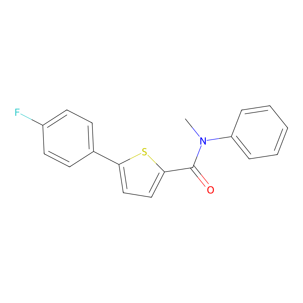 5-(4-fluorophenyl)-N-methyl-N-phenylthiophene-2-carboxamide molecular structure, CAS 338794-09-5