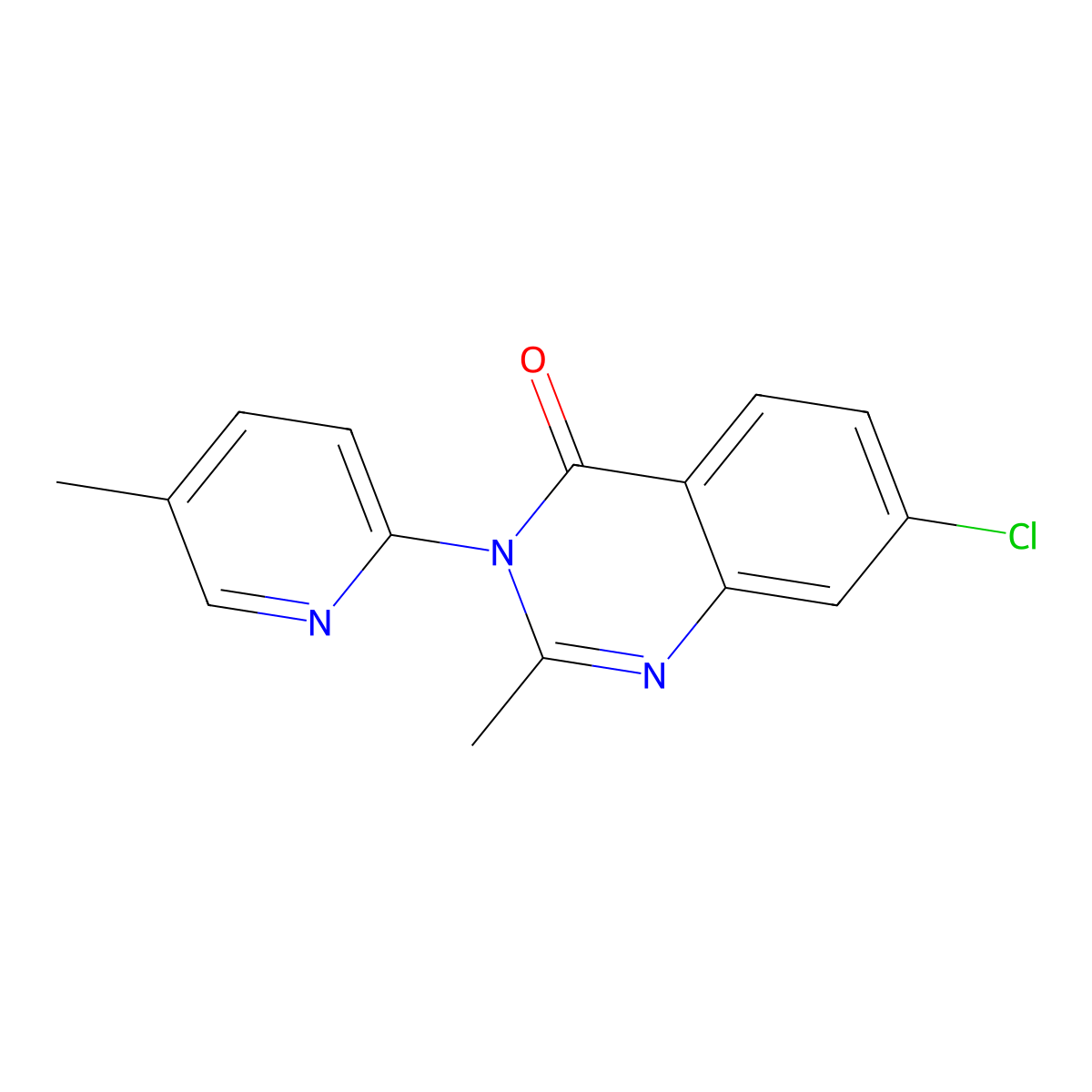 7-chloro-2-methyl-3-(5-methyl-2-pyridinyl)-4(3H)-quinazolinone molecular structure, CAS 338794-16-4