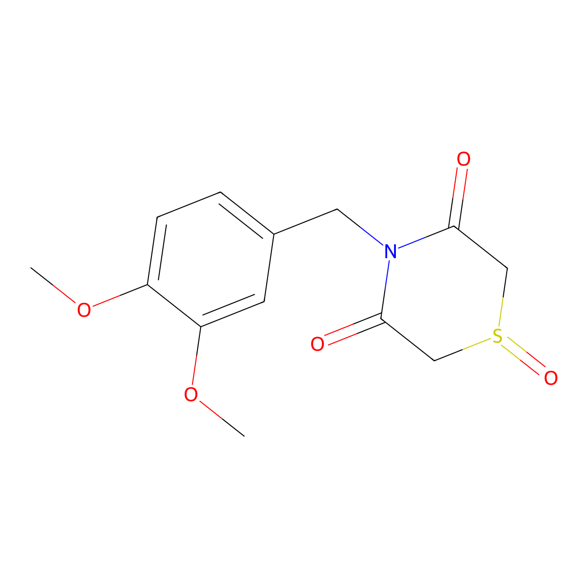 4-(3,4-Dimethoxybenzyl)-1lambda~4~,4-thiazinane-1,3,5-trione molecular structure, CAS 338794-20-0
