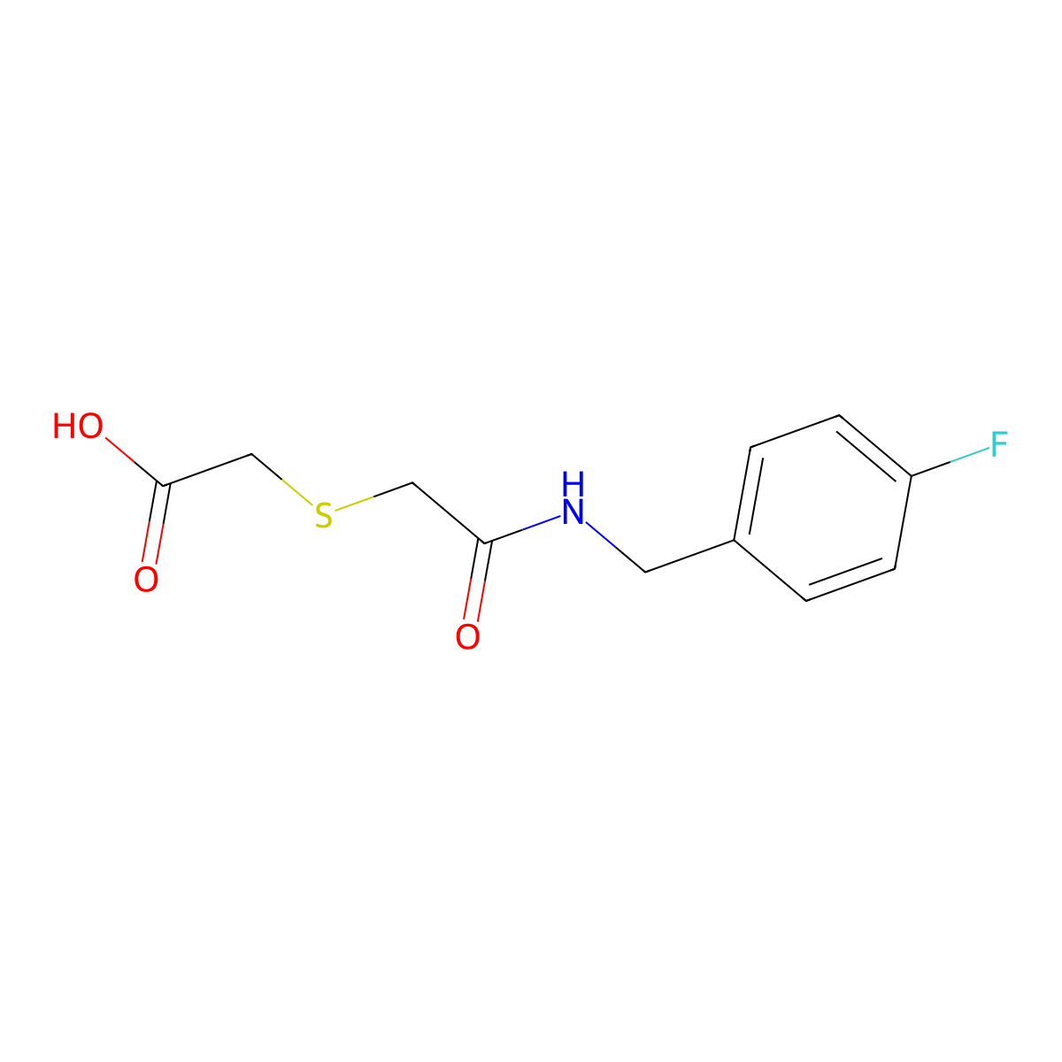 2-[({[(4-Fluorophenyl)methyl]carbamoyl}methyl)sulfanyl]acetic acid molecular structure, CAS 338794-24-4