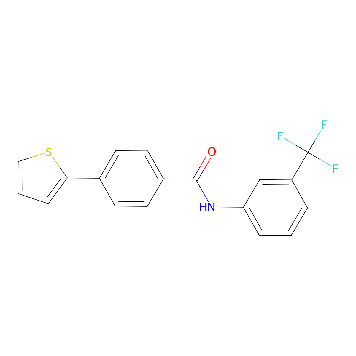 4-(thiophen-2-yl)-N-[3-(trifluoromethyl)phenyl]benzamide molecular structure, CAS 338794-30-2