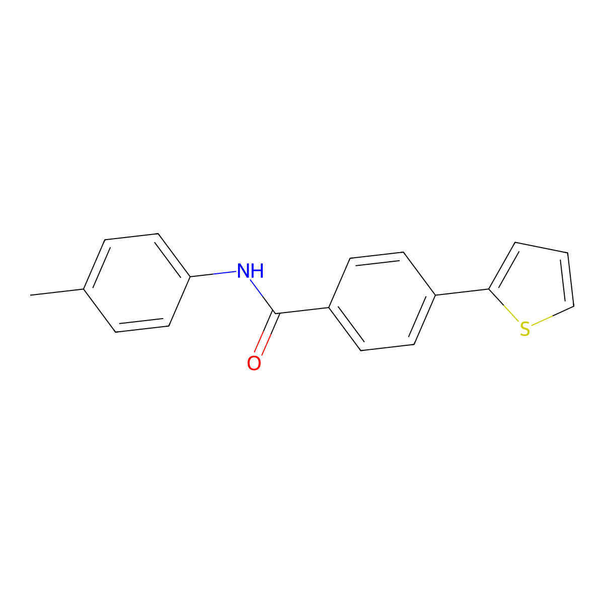 N-(4-methylphenyl)-4-(thiophen-2-yl)benzamide molecular structure, CAS 338794-31-3