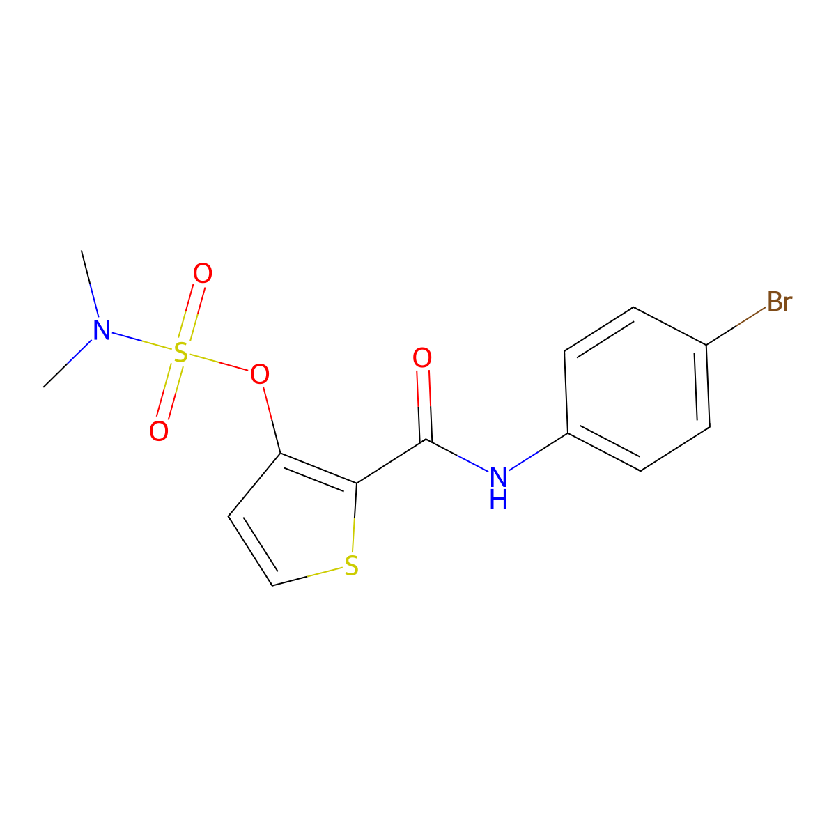 2-[(4-bromoanilino)carbonyl]-3-thienyl-N,N-dimethylsulfamate molecular structure, CAS 338794-39-1