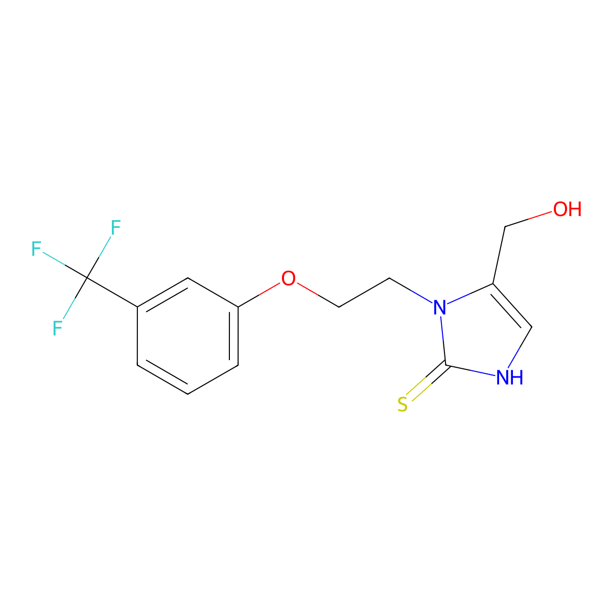 (2-sulfanyl-1-{2-[3-(trifluoromethyl)phenoxy]ethyl}-1H-imidazol-5-yl)methanol molecular structure, CAS 338794-79-9
