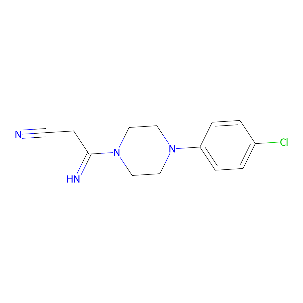 3-[4-(4-Chlorophenyl)piperazino]-3-iminopropanenitrile molecular structure, CAS 338794-92-6