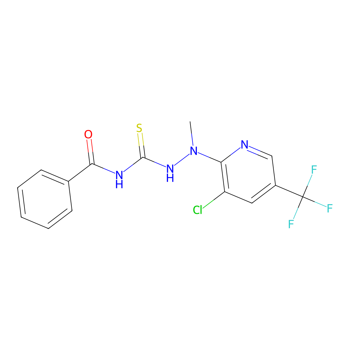N-({2-[3-chloro-5-(trifluoromethyl)-2-pyridinyl]-2-methylhydrazino}carbothioyl)benzenecarboxamide molecular structure, CAS 338794-95-9