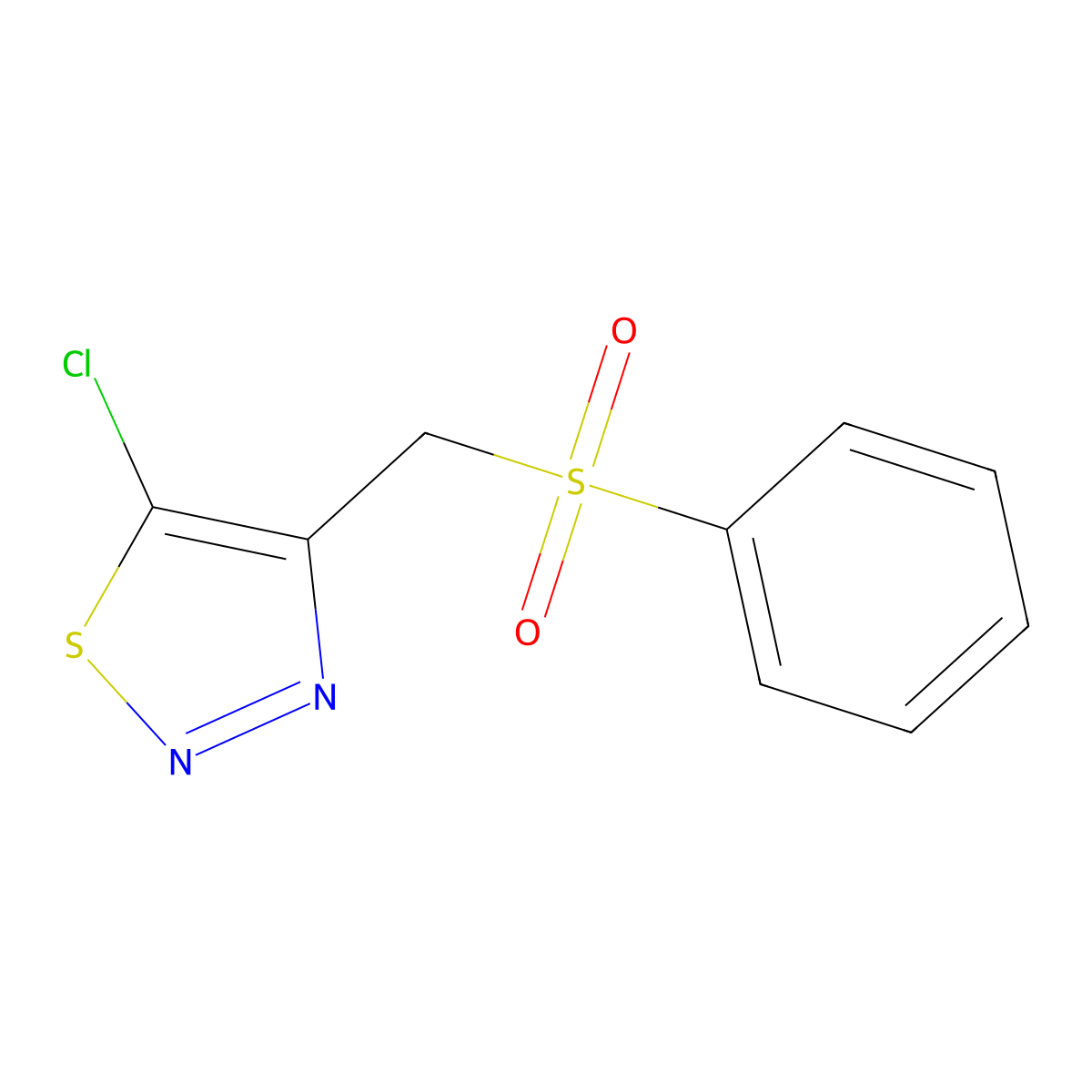 5-Chloro-4-[(phenylsulfonyl)methyl]-1,2,3-thiadiazole molecular structure, CAS 338795-05-4