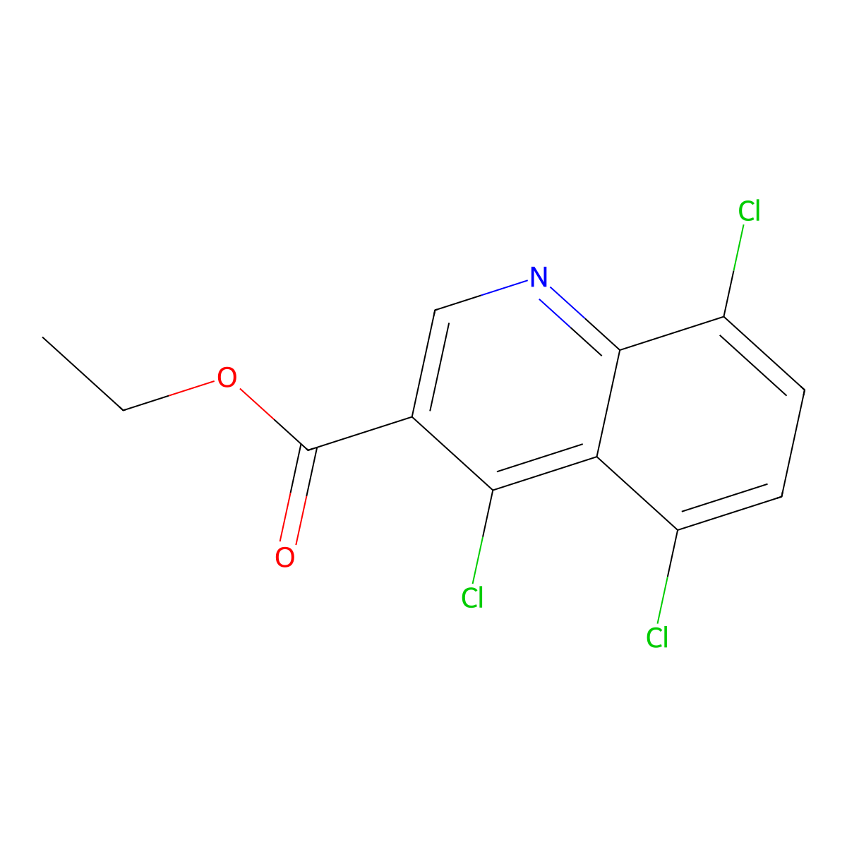 Ethyl 4,5,8-trichloroquinoline-3-carboxylate molecular structure, CAS 338795-11-2