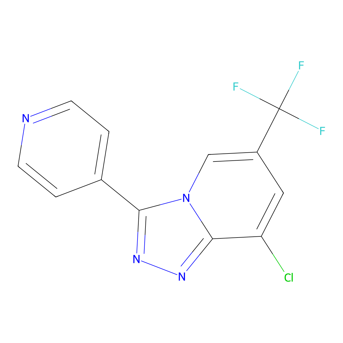 8-Chloro-3-(4-pyridinyl)-6-(trifluoromethyl)[1,2,4]triazolo[4,3-a]pyridine molecular structure, CAS 338795-36-1