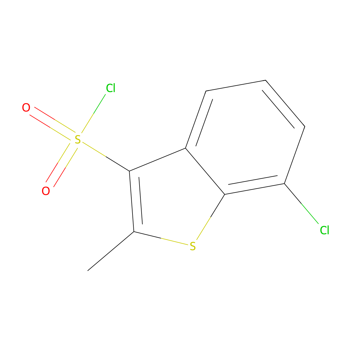7-Chloro-2-methyl-1-benzothiophene-3-sulfonyl chloride molecular structure, CAS 338797-01-6