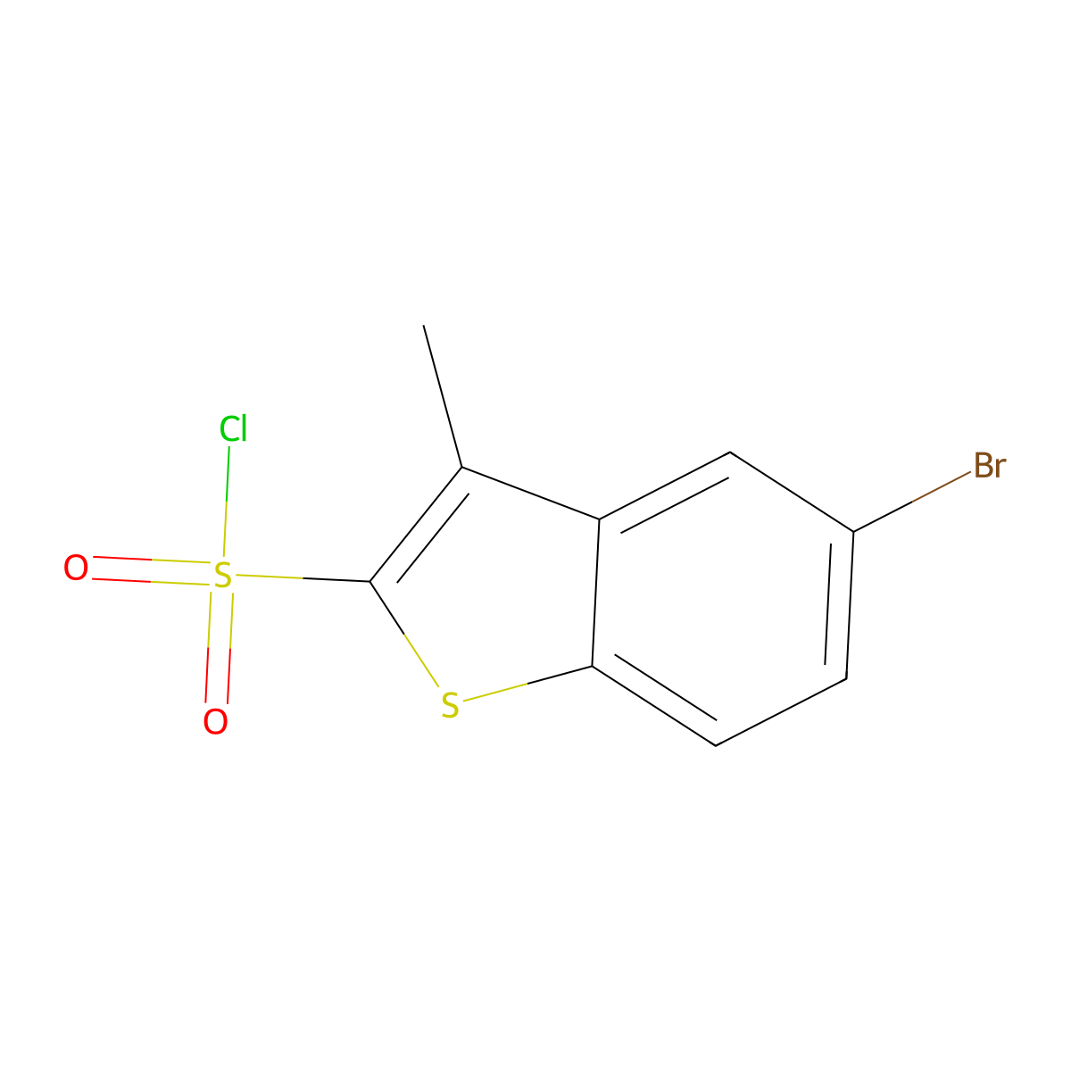 5-Bromo-3-methylbenzo[b]thiophene-2-sulphonyl chloride molecular structure, CAS 338797-11-8