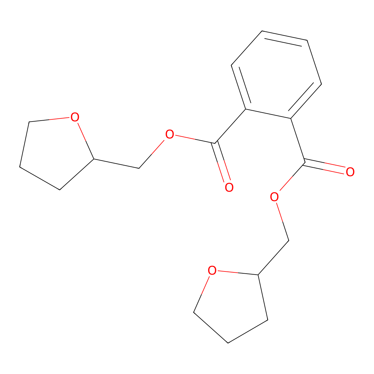 1,2-Benzenedicarboxylic acid, 1,2-bis[(tetrahydro-2-furanyl)methyl] ester molecular structure, CAS 3388-01-0